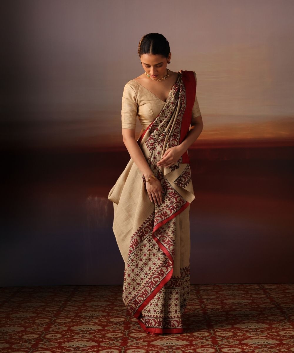 Block Print Saree with Blouse