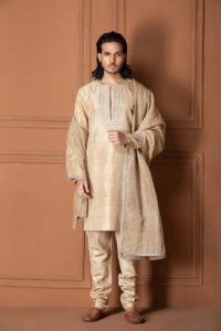Hand Embroidered Kurta Pyjama and Stole