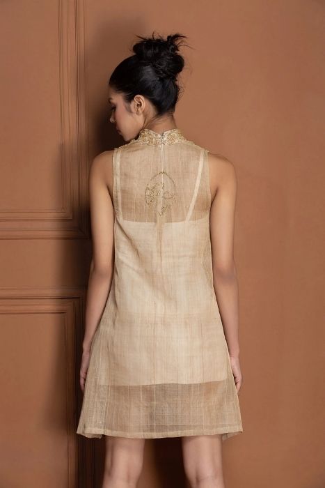 Crystal Hand Work Halter High Neck Shift Dress 1 Crystal Hand Work Halter High Neck Shift Dress - Image 2