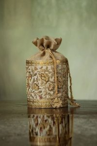 Muga Potli with Zardozi Work
