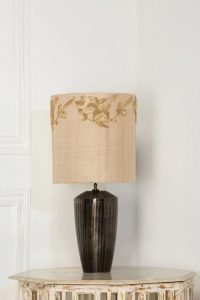 Hand Embroidered Zardozi Lampshades in Fine Pressed Muga
