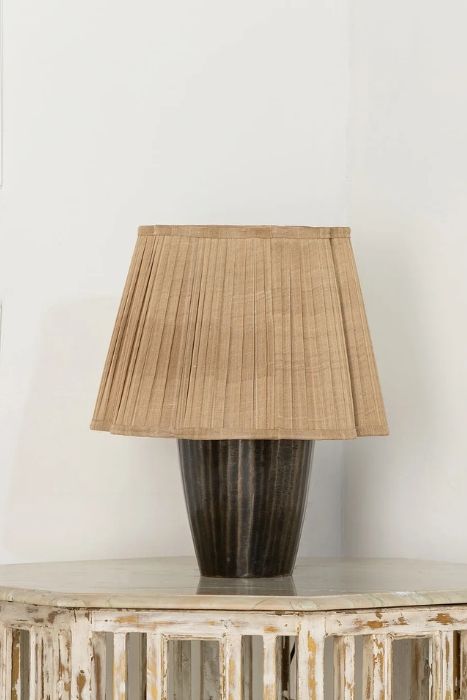 Hand Pleated Flower Shape Lampshade in Net Muga Hand Pleated Flower Shape Lampshade in Net Muga