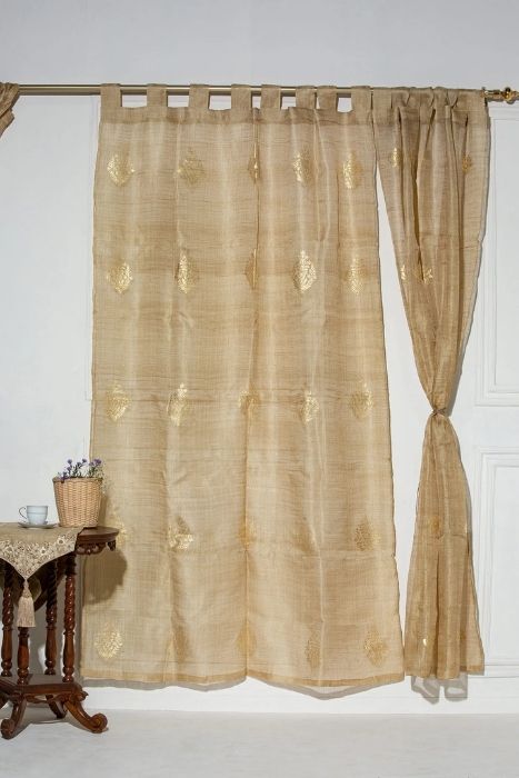 Net Muga Curtain In Gold Foil (2) Net Muga Curtain In Gold Foil - Image 2