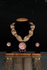 Real Stone Thuriya Phool Set With Muga Nesa