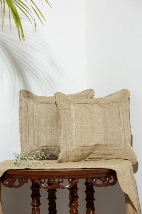 Zari All Over Cushion With Rope Border Zari All Over Cushion With Rope Border (set of 2)