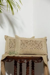 Zari Border And Zardozi Jall Work Cushion (set of 2 )